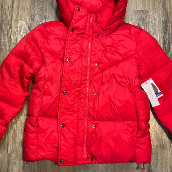 BCBG BCBGeneration Womens Red Ladies Hooded Puffer Quilt Jacket Coat Size Small - Picture 2 of 11
